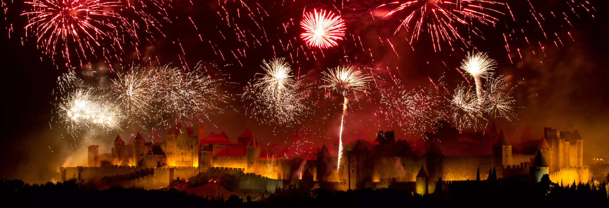 Carcassonne - feu artifice du 14 Juillet