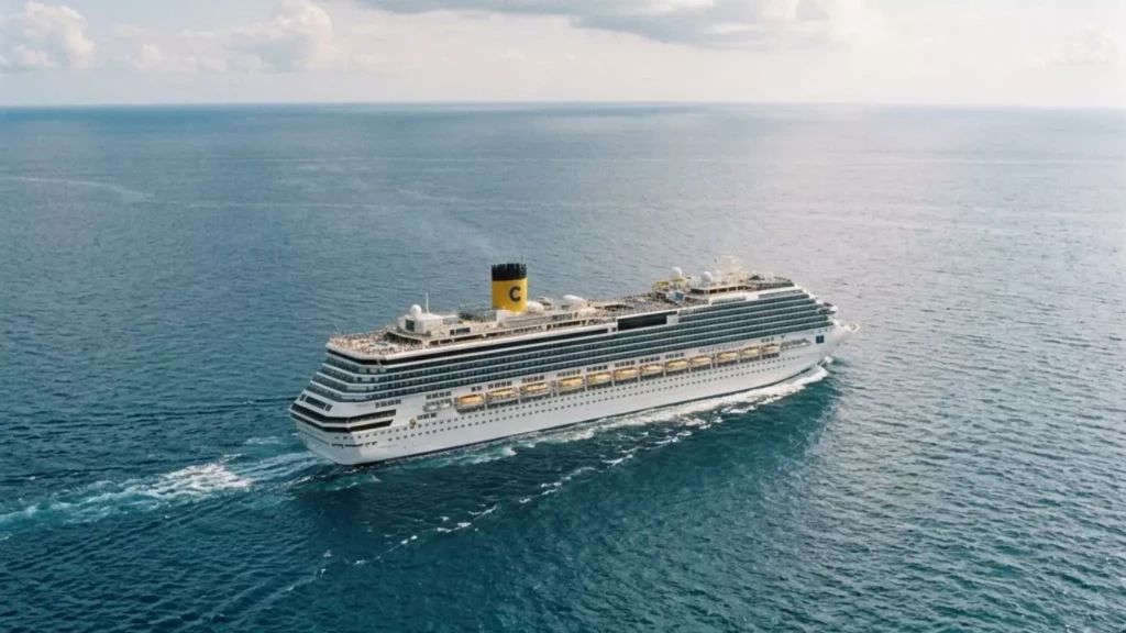 Le paquebot Costa Pacifica naviguant en mer Méditerranée